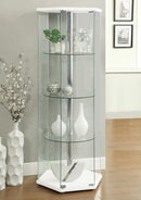 Zahavah - 4-Shelf Hexagonal Clear Glass Curio Cabinet