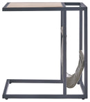 Freslowe - Chair Side End Table with Magazine Basket - Light Brown / Black