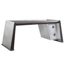 Brancaster - Executive Writing Desk - Distress Chocolate Top Grain Leather & Aluminum