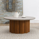 Evelyn - Coffee Table - Faux Concrete Top & Walnut