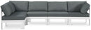 Nizuc - Outdoor Patio 5 Piece Modular Sectional With White Frame