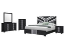 Optimus - Queen Bed With LED - Black