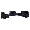 Zuma - Faux Leather Dual Power LED Sofa Set