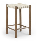 Entwine - Vegan Leather Upholstered Backless Counter Stool - Painted Brown