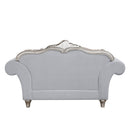 Pelumi - Loveseat With 5 Pillows - Light Gray Linen & Platinum