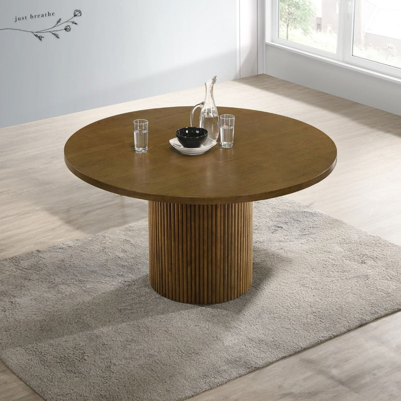 Hezrai - Round Dining Table - Walnut