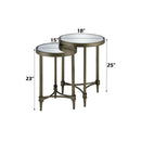 Aditya - Nesting Table - Mirrored & Antique Brass