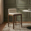 Ellis - Vegan Leather Upholstered Counter Stool (Set of 2) - Brown Base