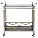 Matiesen - Serving Cart - Clear Glass & Antique Gold