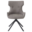 Damita - Camel Synthetic Leather Side Chair With Swivel (Set of 2) - Gray & Black Finsh