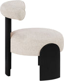Calder - Linen Textured Fabric Upholstered Accent Chair - Painted Black Base