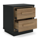 Kozmour - Two Drawer Night Stand - Black / Brown