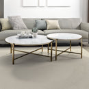 Zaidee - Nesting Table Set - Natural Marble Top & Nickel