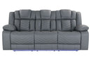 U7068 - 10 Power Reclining Sofa With Dining Table, WC And LED - Gray