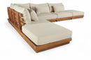 Mirella - 6 Piece Water Resistant Fabric Upholstered Outdoor Patio Modular Sectional