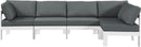 Nizuc - Outdoor Patio 5 Piece Modular Sectional With White Frame