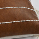 Ezekiel - DV Vegan Leather Pillow - Brown