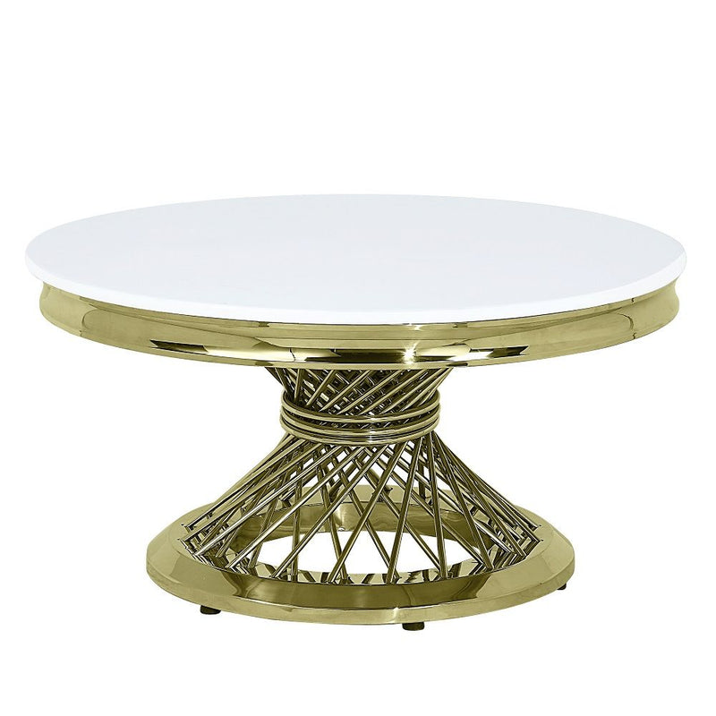 Fallon - Coffee Table With Engineered Stone Top - Engineered Stone Top & Gold