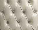 Vanaheim - Eastern King Bed - Beige Synthetic Leather & Antique White