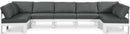 Nizuc - Outdoor Patio 7 Piece Modular Sectional With White Frame