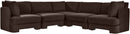 Hammond - Velvet Performance Fabric Upholstered 5 Piece Corner Sectional