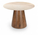 Liona - Marble And Mango Wood 42" Dining Table - Beige