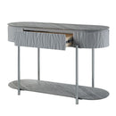 Yukino - Sofa Table - Gray High Gloss & Chrome