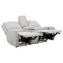 Sylmar - Chenille Upholstered Power Reclining Loveseat - Dove Gray