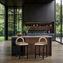 Conrad - Velvet Counter Stool With Black Legs