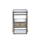 Enca - Nesting Table Set - Clear Glass & Antique Brass