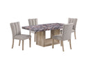 D02 - 5 Piece Dining Room Set (Dining Table, 4 Chairs) - Lava / Natural