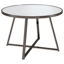 Jillian - 5 Piece Round Mirror Top Dining Set - Black Nickel
