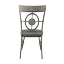 Landis - Side Chair (Set of 2) - Brown Fabric & Gunmetal