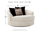 Cambri - Oversized Round Swivel Chair - Snow