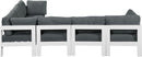 Nizuc - Outdoor Patio 6 Piece Modular Sectional With White Frame