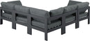 Nizuc - Outdoor Patio 5 Piece Modular Sectional With Gray Frame