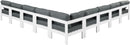 Nizuc - Outdoor Patio 9 Piece Modular Sectional With White Frame