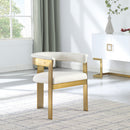 Romeo - Faux Leather Dining Chair With Gold Base (Set of 2)