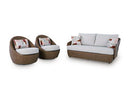 Double Point - Loveseat, Swivel Chairs Set (Set of 3) - Beige