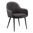 Caspian - Side Chair (Set of 2) - Dark Gray Fabric & Black