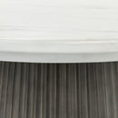 Caspia - 47" Outdoor Round Dining Table - Snowdrift White / Black