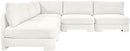 Hammond - Velvet Performance Fabric Upholstered 5 Piece Armless Sectional