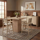 Entwine - Vegan Leather Upholstered Counter Stool - Painted Natural