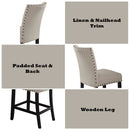 Nolan - Counter Height Chair (Set of 2) - Beige Linen & Salvage Dark Oak