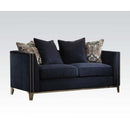 Phaedra - Loveseat With 4 Pillows - Blue Fabric