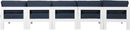 Nizuc - Outdoor Patio 5 Seat Modular Armless Sofa With White Frame
