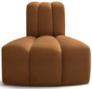 Arc - Velvet Reverse Corner Chair - Saddle