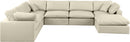 Comfy - 7 Piece Faux Leather Modular Sectional With Chaise