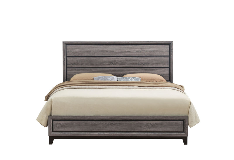 Kate - 4 Piece King Bedroom Set (King Bed, Dresser, Mirror, Nightstand) - Foil Gray
