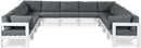 Nizuc - Outdoor Patio 11 Piece Modular Sectional With White Frame